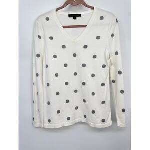 Tommy Hilfiger Women's M V-Neck Long-Sleeve Polka Dot Sweater
